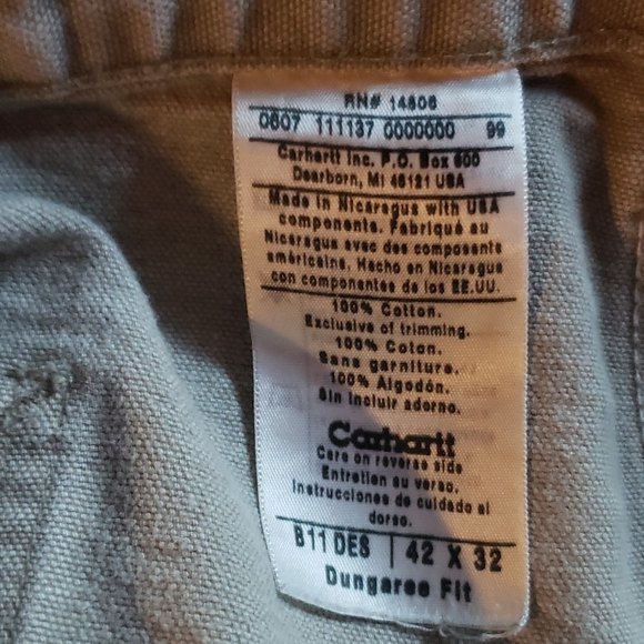 Carhartt Dungaree Fit Streetwear Work Jean 42 x 32 - Picture 12 of 13